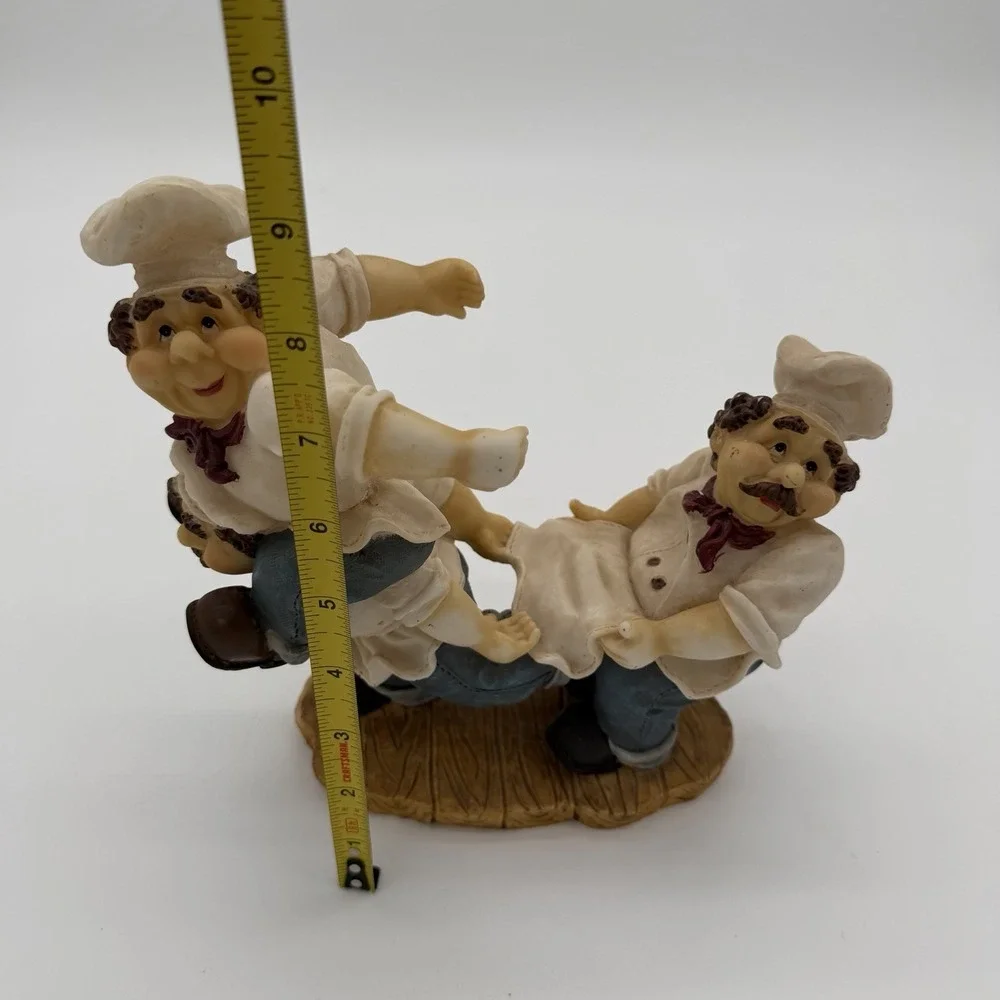 Italian Chef Wine Bottle Holder. 3 Chef's, 1 on Piggyback. Bottle not included